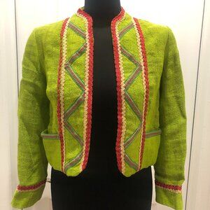 NWT Polo Ralph Lauren Jacket Island Green Novelty Linen Cropped Jacket 4